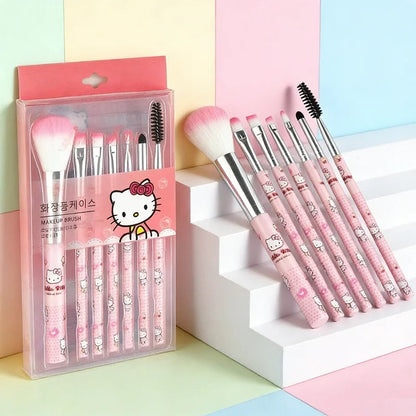 7Pcs Hello Kitty Makeup Brush Set Cute Cartoon Beauty Tools Eyeshadow Blush Eyebrow Brush Kit Girl Gifts My Store