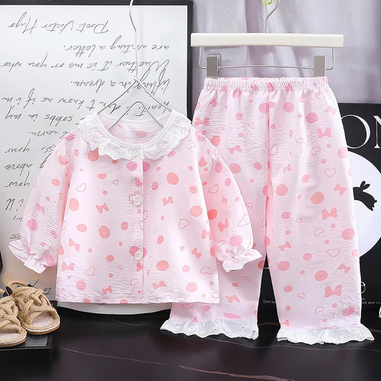 Kid Cute Floral New Sleepwear 2pcs Toddler Children Homewear Pajamas Thin Spring Summer Boys Girl Air Conditioning Clothing My Store