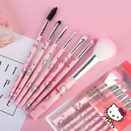 7Pcs Hello Kitty Makeup Brush Set Cute Cartoon Beauty Tools Eyeshadow Blush Eyebrow Brush Kit Girl Gifts My Store