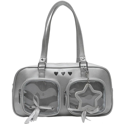 New Niche Design Women's Bow Harajuku Cute Ita Bag JK Uniform Ulzzang Shoulder Bag for Girls Y2K Cartoon Handle Bag My Store