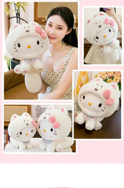 Hot Sanrio Large Size Hello Kitty Transforms Into A Puppy Series Plush Toy Cartoon Anime Filled Doll Kawaii Decorate Girl Gifts My Store