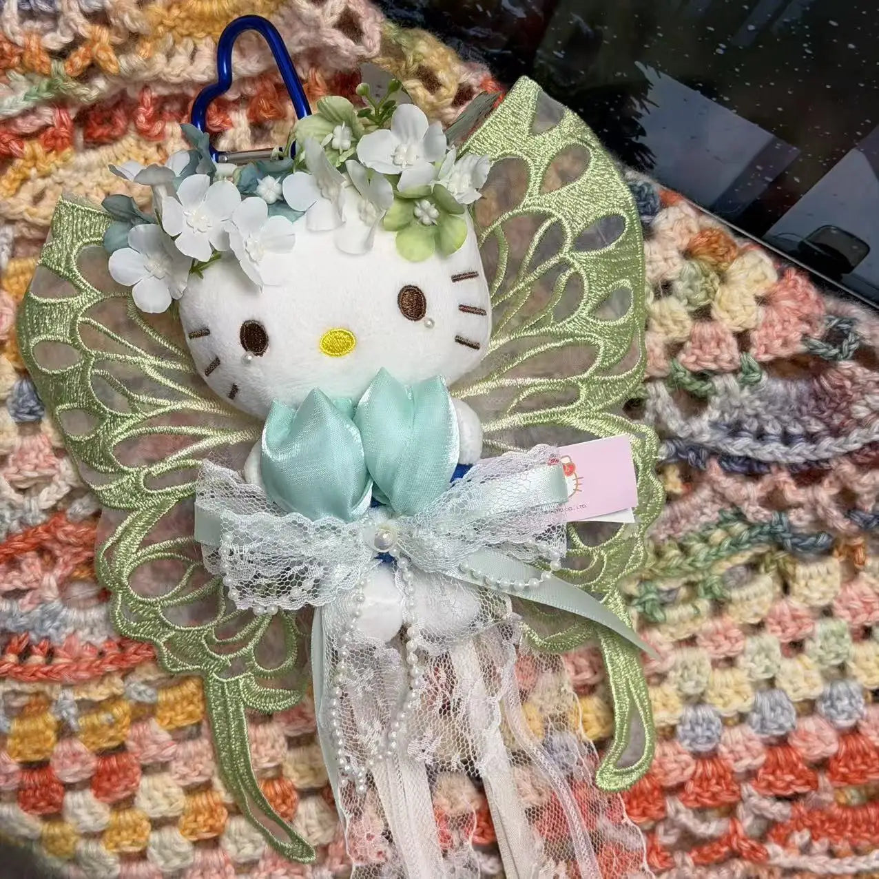 Hello Kitty cosplay butterfly fairy series cartoon plush doll keychain PP cotton stuffed doll kawaii pendant decoration gift My Store