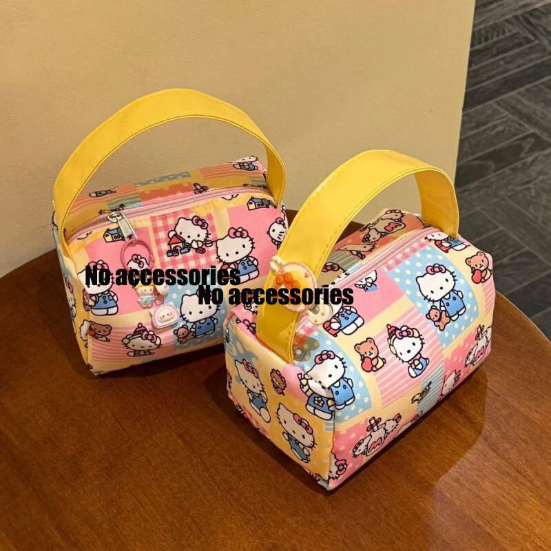 Sanrio Hello Kitty Cartoon Makeup Bag Kt Cat Portable Travel Toiletry Bag Outing Tee-Dimensional Handbag Girl Birthday Gifts My Store