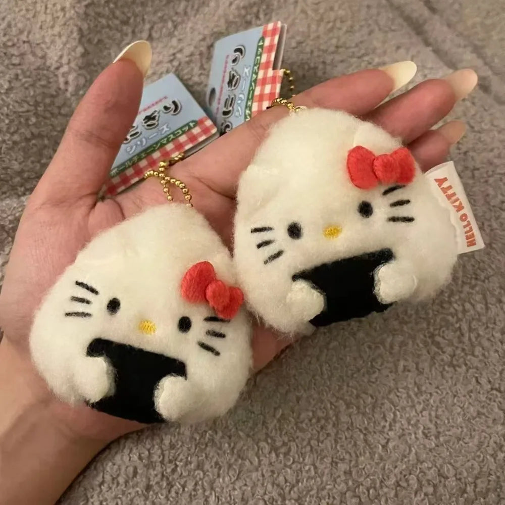 iigen Sanrio Hello Kitty Rice and Vegetable Sushi Pendant Keychain Cute Plush Cat Doll Bag Hanging Pendant Jewelry Accessories My Store