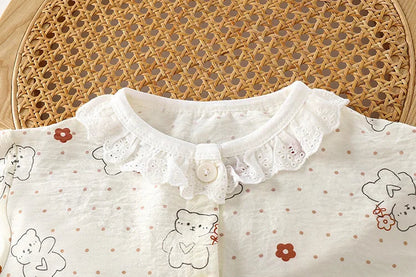 Kid Cute Floral New Sleepwear 2pcs Toddler Children Homewear Pajamas Thin Spring Summer Boys Girl Air Conditioning Clothing My Store