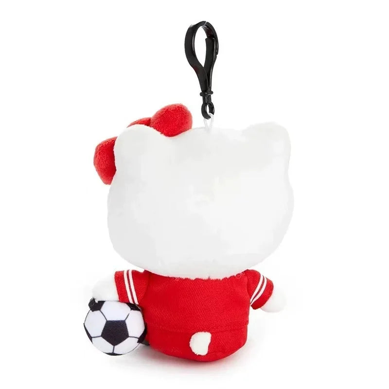 12CM Cartoon Hello Kitty cosplay football series plush doll keychain PP cotton stuffed doll Kawaii school bag pendant  gift My Store