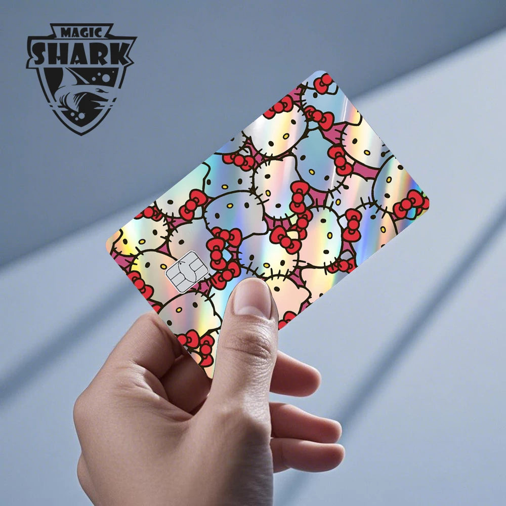 Hot Sale Hello Kitty Kuromi Holographic Laser Shinny Film Skin Cover Sticker for Debit Credit Card Bank Card My Store