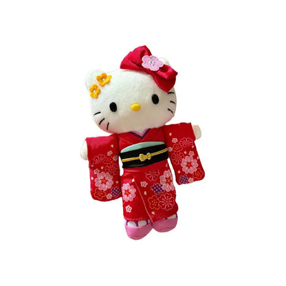 Cute Hello Kitty Plush Keychain KT Cat Kimono Style Stuffed Toys Kawaii Backpack Doll Pendant Dopamine Plushie Girl Perfect Gift My Store