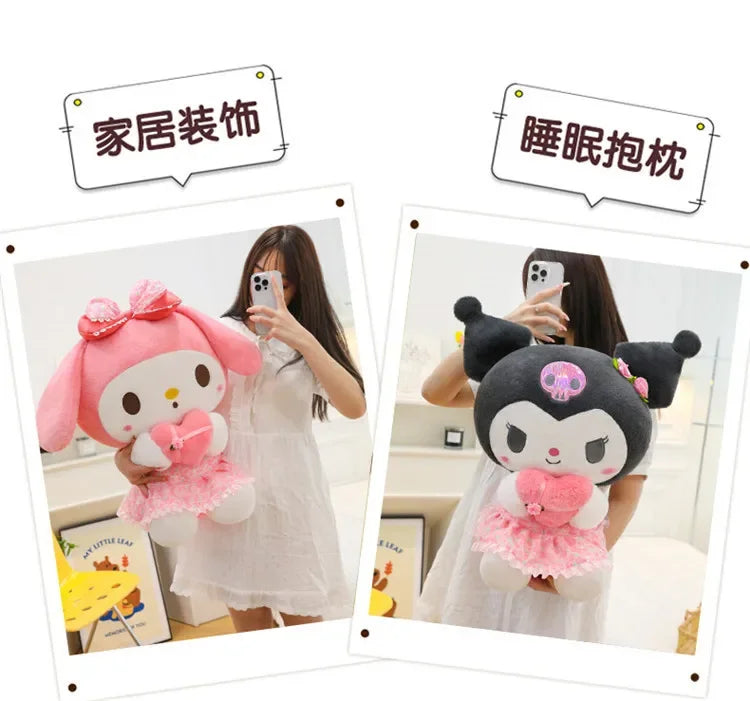 60cm Sanrio Kuromi Melody Hello Kitty Plush Toy Kawaii Cartoon Big Size KT Cat Plush Doll Soft Stuffed Pillow Kids Birthday Gift My Store