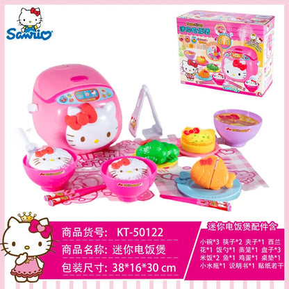 Sanrio Hello Kitty Small Appliances Refrigerator Oven Rice Cooker Girl Simulation Play House Toy Set Kawaii Child Birthday Gift My Store