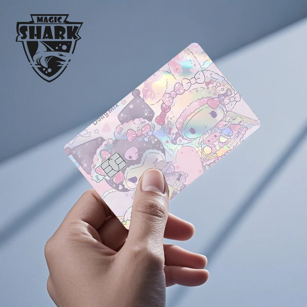Hot Sale Hello Kitty Kuromi Holographic Laser Shinny Film Skin Cover Sticker for Debit Credit Card Bank Card My Store