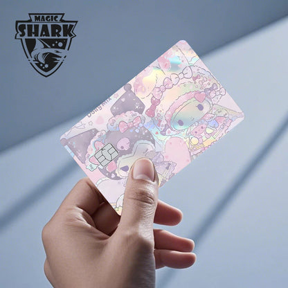 Hot Sale Hello Kitty Kuromi Holographic Laser Shinny Film Skin Cover Sticker for Debit Credit Card Bank Card My Store