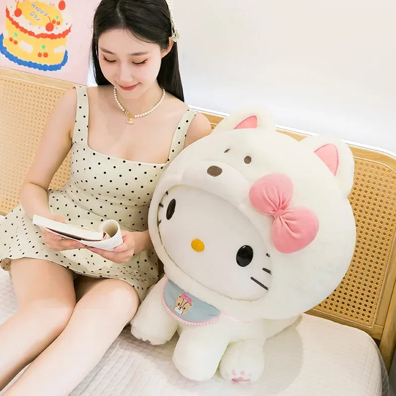 Hot Sanrio Large Size Hello Kitty Transforms Into A Puppy Series Plush Toy Cartoon Anime Filled Doll Kawaii Decorate Girl Gifts My Store