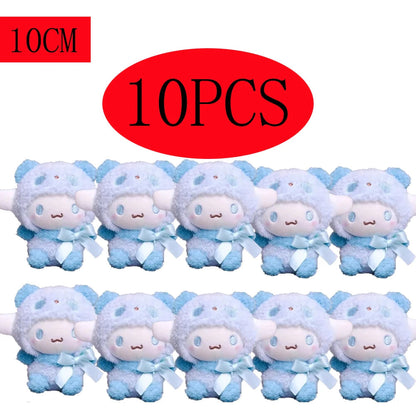 10pcs Sanrio Keychain Plush Anime Kuromi Doll Keyring Hello Kitty Plushie Cinnamoroll KeyChains Bag Pendant Toy Gift for Girls My Store