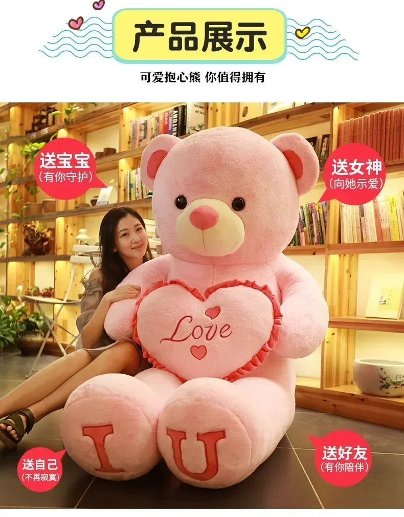 Teddy Bear 80/100cm Size Plush Toy Big Giant Pink Soft Stuffed Animals Pillow Dolls Grilfriend Girl Wife Birthday Valentines Day My Store