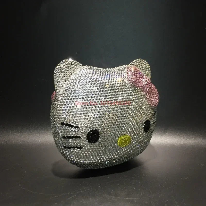 Hellokitty Anime Cartoon Shape Rhinestone Cartoon Full Of Diamonds Dinner Bag Handmade Diamond-Set Lady'S Clutch Christmas Gift My Store
