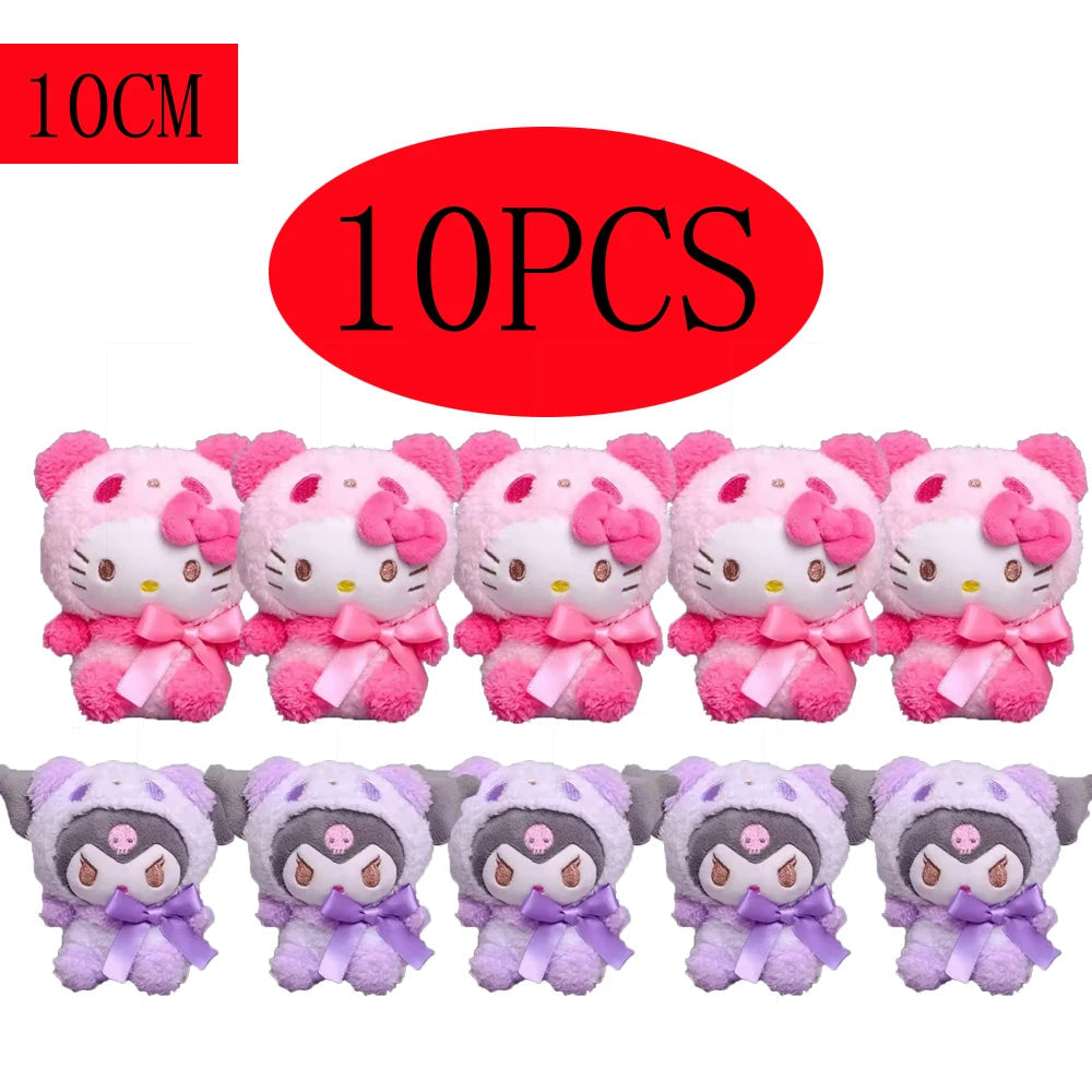 10pcs Sanrio Keychain Plush Anime Kuromi Doll Keyring Hello Kitty Plushie Cinnamoroll KeyChains Bag Pendant Toy Gift for Girls My Store