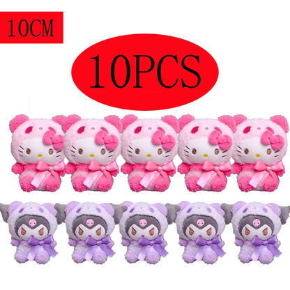 10pcs Sanrio Keychain Plush Anime Kuromi Doll Keyring Hello Kitty Plushie Cinnamoroll KeyChains Bag Pendant Toy Gift for Girls My Store