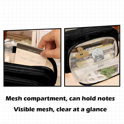 Cute Multi Layer Pencil Case Pouch, Large Capacity Pen Case Bag,Durable Stationery Storage Bag For Students, School&Office My Store