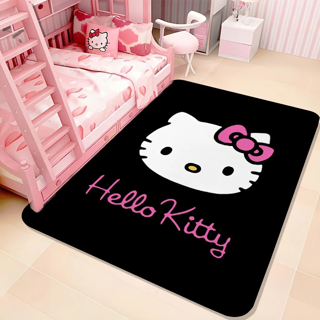 1pc Sanrio Hello Kitty Soft Large Mat - Washable, Non-Slip Runner Rug with Cute Cartoon Design for Bedroom, Living Room, Entra My Store