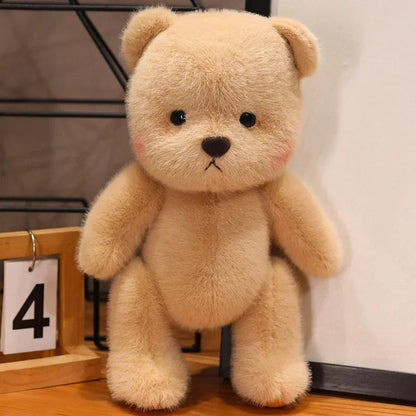 For 30cm Plush Toys Birthday Gift for Girls Kids Bear with Movable Limbs and Head Soft Bear White Brown Comfortable My Store