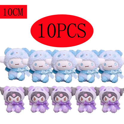 10pcs Sanrio Keychain Plush Anime Kuromi Doll Keyring Hello Kitty Plushie Cinnamoroll KeyChains Bag Pendant Toy Gift for Girls My Store